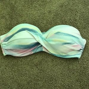 Pink strapless bathing suit top